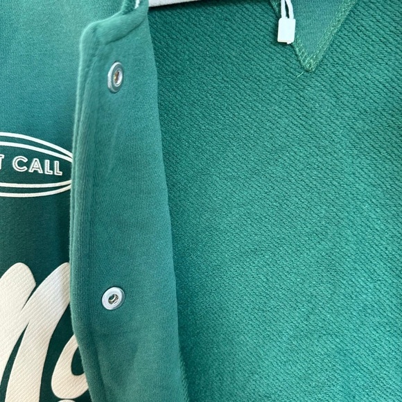 Bershka Match Day Varsity Jacket. Green, cream and White. Size L - Picture 3 of 14